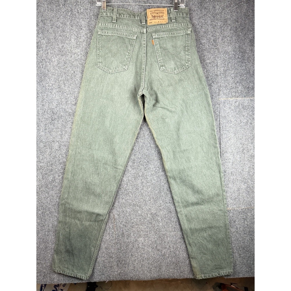 Levi's Olive Green High-Waist Straight Leg Jeans